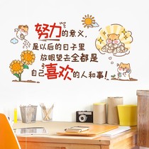 Cartoon inspirational wall stickers Bedroom class classroom layout Primary school students junior high school junior high school junior high school cultural slogans Wallpaper self-adhesive