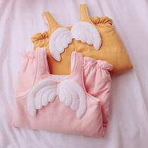 Poisonous little white angel wings cotton spring and autumn winter baby pants female baby clip cotton warm trousers casual pants