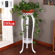 European style iron bronze floor-standing white living room indoor hanging orchid flower pot green double flower shelf balcony