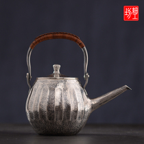 Fine workshop silver pot sterling silver pot sterling silver 9999 kettle pure handmade Japanese silver pot household