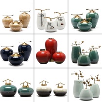 New Chinese ceramic indoor storage tank decoration creative model room Home living room wine cabinet TV cabinet Soft decoration