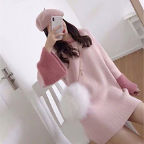 Little Fairy Sweater Women 2020 New French Age Spring and Autumn Fashion Loose Medium Long Knitted Dress