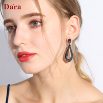 Dela 925 silver needle night charm water drop long earrings female Korean version personality retro temperament earrings ear clip