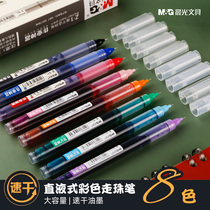Morning light stationery color medium pen 0 5 color large capacity straight liquid style walking bead pen plucking pen student with small freshener approximately colorful carbon pen hand tent mark with focus pen note theorizer