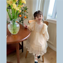 UK next sara childrens dress 2022 spring new girls Korean version of the Korean Air Network yarn princess dress