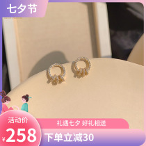 Sterling silver earrings female Korean temperament net red high-end retro earrings 2021 new small and simple earrings trend