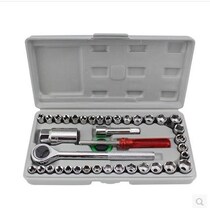 Auto repair socket ratchet wrench 40-piece portable socket combination socket tool set auto repair tool box