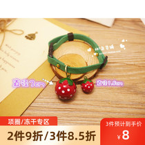 Korean pet jewelry Collars Bells Butterfly bow ties Cats and dogs Small and medium-sized dog necklaces Strawberries can be used as deworming