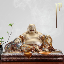 Taiwan craft Maitreya Buddha Buddha statue beads laughing Buddha statue handmade enamel color inlaid gold wide body big belly Maitreya Buddha ornaments
