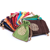 Cotton hemp bag Buddha bead bag handstring jewelry bag wingwo Bodhi bracelet jewelry bag storage bag gift bag