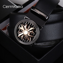 Belt mens automatic buckle young people student cowhide casual pants with ins hipster leather belt ck