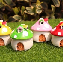 Fine Moss micro landscape fleshy mushroom house ornaments mini house landscaping set of 4