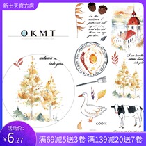 OKMT New seven days and paper tape original club student hand account autumn cherry Cherry decorative paper tape hand book sticker whole roll