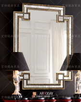 Eurostyle Bathroom Mirror Handwashing Desk Wall-mounted Decorative Mirror Genguan Mirror Makeup Mirror Toilet Mirror Hanging Glasses American Mix