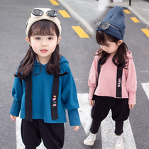 Tide 2021 girls spring and autumn new foreign style suit 3 girls spring clothes childrens clothing 4 Korean version of the two-piece set 1 a 2-year-old