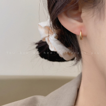 Design sense metal drop earrings female summer French temperament niche advanced sense 2021 New Tide earrings