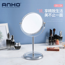 Desktop minimalist transparent double-sided mirror students makeup zhuo mian jing reversible 2x zoom