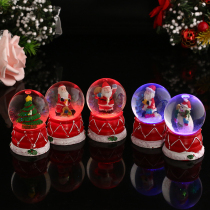 Christmas crystal ball Luminous glass ball Desktop ornaments with lights Christmas Old man Snowman gift jewelry Childrens Day