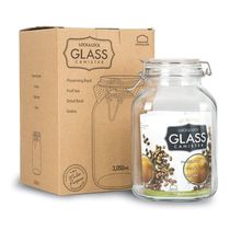 Lo clasp sealed jar large capacity glass jar storage jar kimchi jar transparent food jar 3 05L