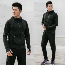 Sweat clothing mens suit hooded slimming clothing burning fat weight loss clothing hot sweat clothing gym running sweat clothing loose loose