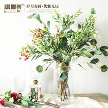 Retro eucalyptus flower living room indoor fake flower simulation flower set table TV cabinet home decoration ornaments