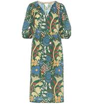  2021 VELVET floral printed cotton with long one-piece dress