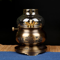 The Buddha lotus lamp copper antique illuminated with the twinkle of oil lamps decoration Lotus and the wangkor pilot Buddha gong deng wealth zhao cai deng