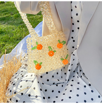 Orange soda bag Strawberry beaded bag diy material bag hand-woven transparent pearl bag coax girlfriend