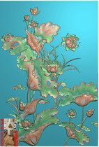 Holly carved flowers and plants door panel with line engraved drawing jdp relief map gray-scale wood carving computer carving