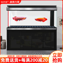  Ultra-white fish tank aquarium Living room large professional bottom filter floor entrance partition color butterfly household Arowana tank