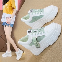 Mesh breathable small white shoes womens summer thin section 2022 new thick-soled single shoes small height-increased womens shoes