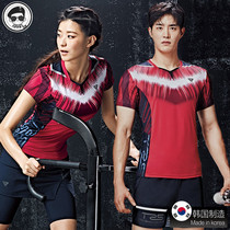 2020 new Peggy cool badminton clothes womens suit short-sleeved Korean tennis mens clothes table tennis clothes