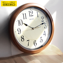 Seiko Japanese Seiko European Chinese Home Office Living Room Brown Wood Pattern Night Light Vintage Silent Wall Clock