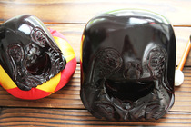 Buddhist instruments Ebony Rosewood Rosewood camphor wood dragon carving Phoenix carving fish carving solid wood Wood fish 3-24 inch gift pad and hammer