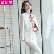 White small blazer women spring and autumn 2021 new professional suit goddess fan dress fashion temperament overalls