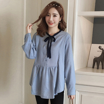 Pregnant Woman Early Spring Fashion Spicy Moms Striped Long Sleeve Pregnancy Shirt 2022 New Big Code Loose 100 Pregnant Blouse