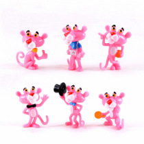 Pink Panther Cake Baking Ornives Scene Baking Cake Decoration Doll Mini Powder Shopping Cart Cake Ornaments