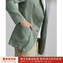 Full of aura linen coat high quality pure linen fabric gentleman men's casual suit DAS197
