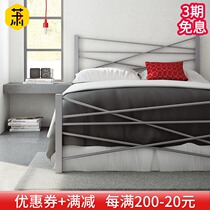 European modern simple princess Wrought iron bed Iron frame Steel frame Double single Adult child 1 2 1 5 1 8 meters