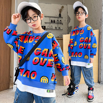 Childrens clothing boy clothes 2021 new spring and autumn children big children loose base shirt coat boy Korean autumn clothes
