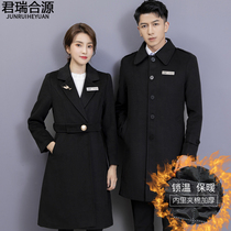 Winter mens woolen overalls professional attire padded beauty salon jewelry store front desk coat women Cotton
