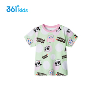 361 childrens clothing Girls casual T-shirts 2022 Summer new middle children cute printed short sleeves Knitted Shirts Women