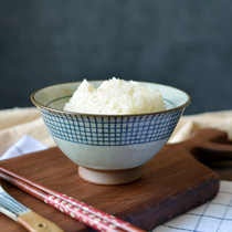 Japanese hand-painted Plaid ceramic tableware rice bowl instant noodle bowl soup bowl creative Big Bowl thick ceramic bowl Small Bowl