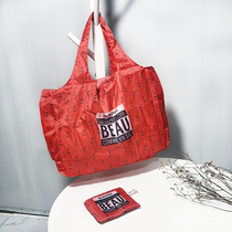 Export practical strong nylon cloth handbag large capacity supermarket shopping bag shoulder folding portable environmental bag