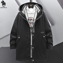 Paul Man Style Wind Jersey 2022 New Spring Autumn Han Edition Tide Youth Among the Long Tooling Jacket Casual Jacket