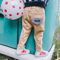 Boys casual pants Baby trousers spring and autumn mens Korean version of childrens middle and small children 2021 spring pants tide childrens clothing spring