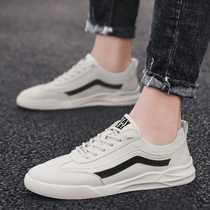 Tide brand white shoes men 2021 new Korean version of the British leather fashion trend flat shoes wild casual board shoes men
