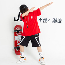 Childrens hip-hop suits boys hip-hop summer handsome trendy clothes jazz dance performance clothing June 1 childrens performance clothing