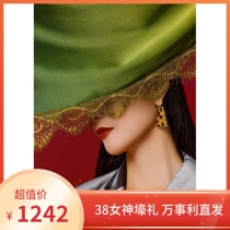 wensli Masterpiece 2019 autumn winter new pint of Phoenix Home Scarlet Silk Scarlet the cape with a light spillway