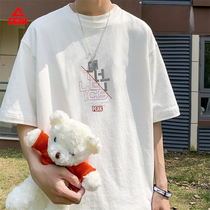 Peak T-shirt mens summer breathable short sleeve 2021 New loose casual half sleeve round neck national tide sports shirt